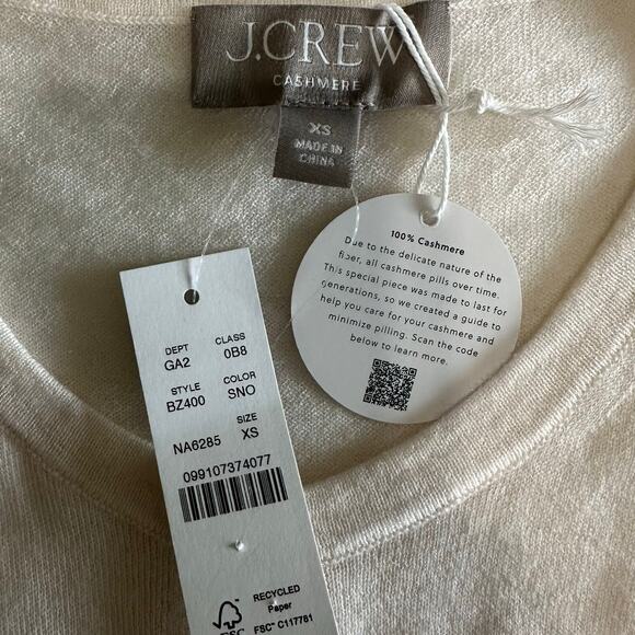 J.Crew Featherweight Cashmere Cardigan Women’s Snow White – Size XS New - Picture 5 of 11